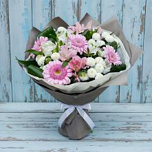Букет цветов из:  Герберы, Альстромерии и Хризантемы в Каменске-Шахтинском