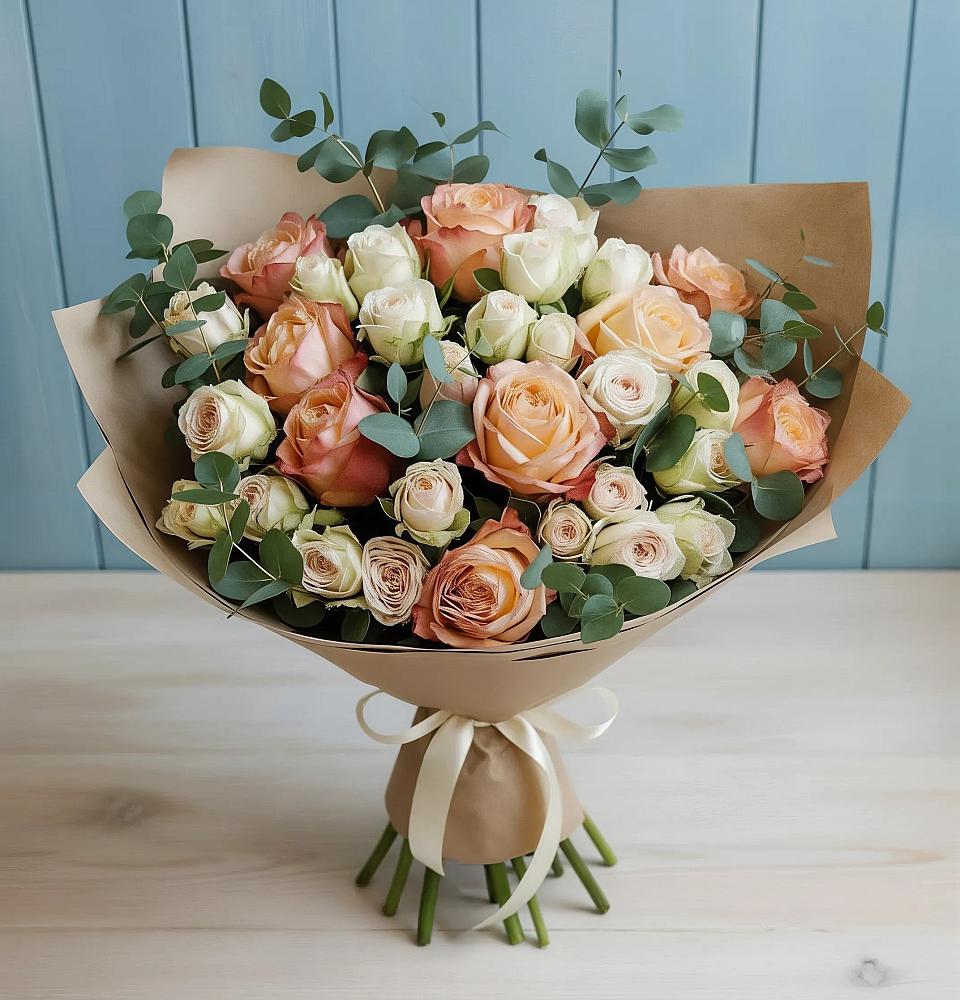 Букет цветов из: Альстромерии и Розы в Каменске-Шахтинском