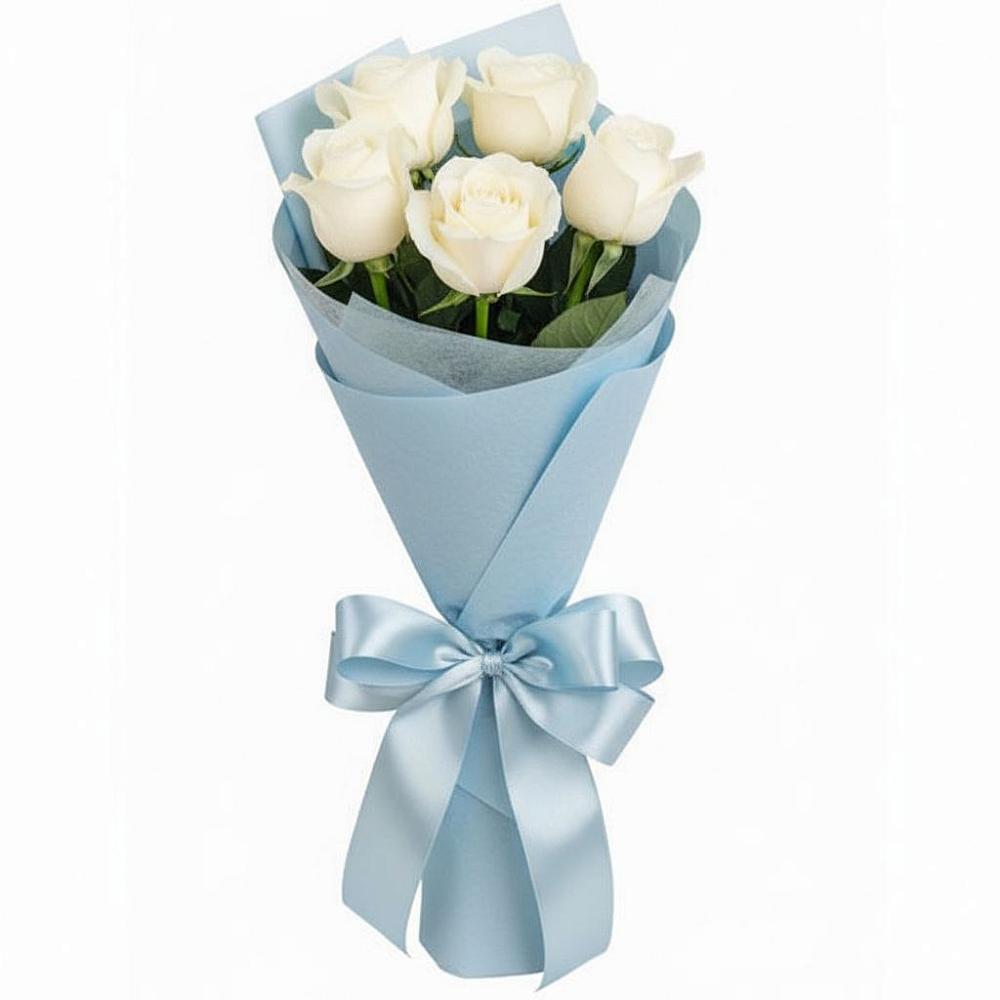 Букет 5 Белых роз Проуд в Каменске-Шахтинском