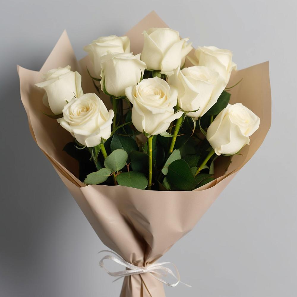 Букет 9 Белых роз Эдлесс Лав в Каменске-Шахтинском