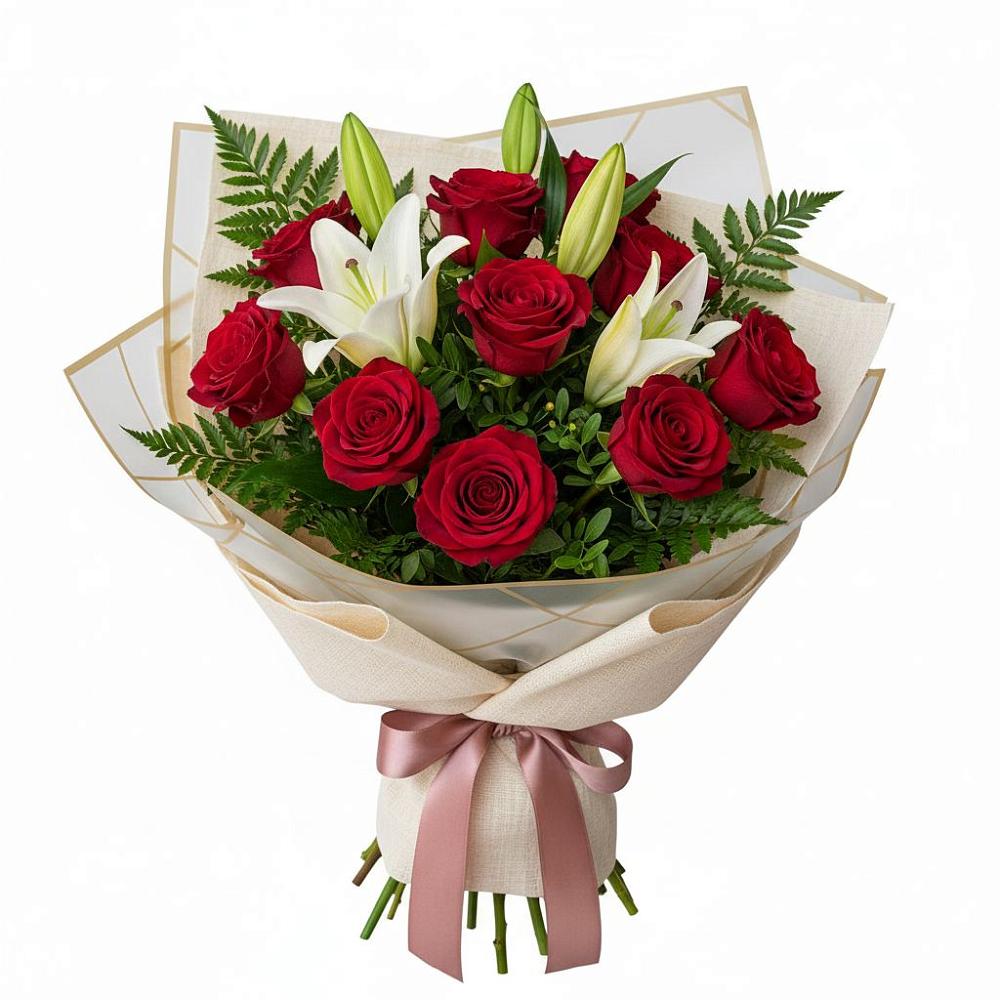 Букет цветов из: Лилии и Розы в Каменске-Шахтинском