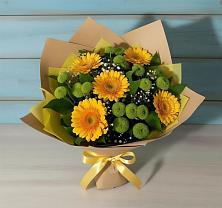 Букет цветов из:  Герберы и Хризантемы в Каменске-Шахтинском